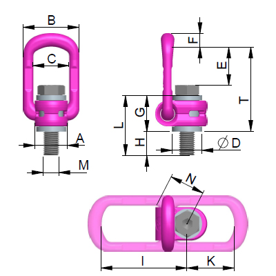 L-VLBG Lashing ring metric thread