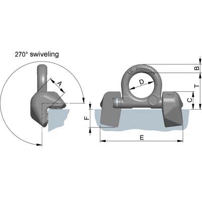 LRBK-FIX - Lashing load ring for welding for 90°-corners