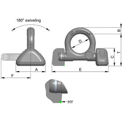 LRBS-FIX Lashing-Load ring for welding with circumferential weld seam