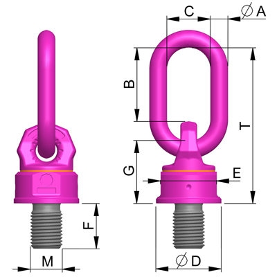 VWBG Swivel Load Ring, Metric Thread - RUD